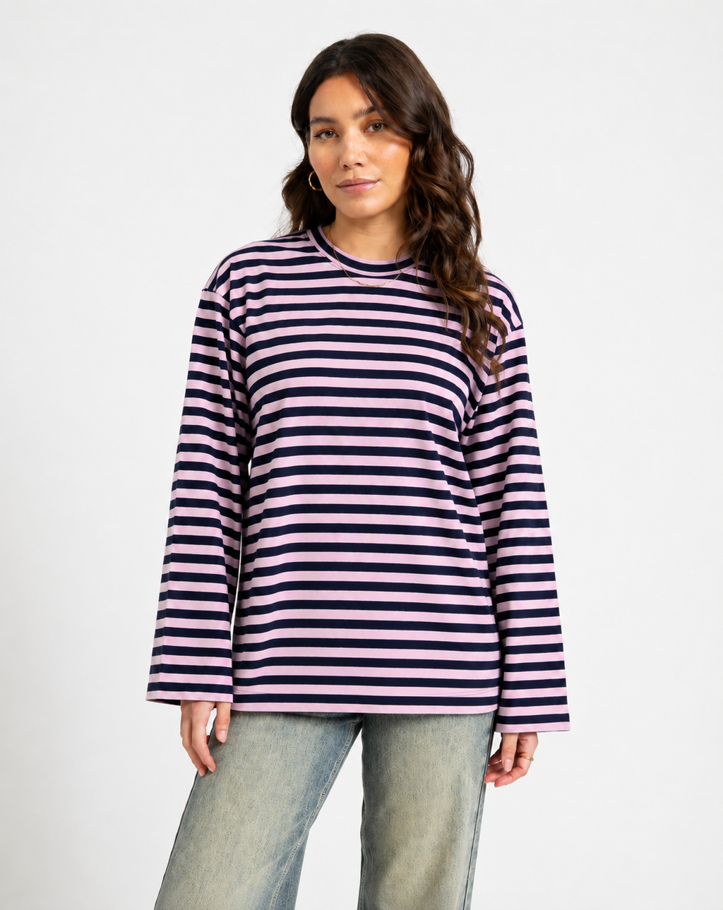 GESTREIFTES  OBERTEIL - NAVY BLUE