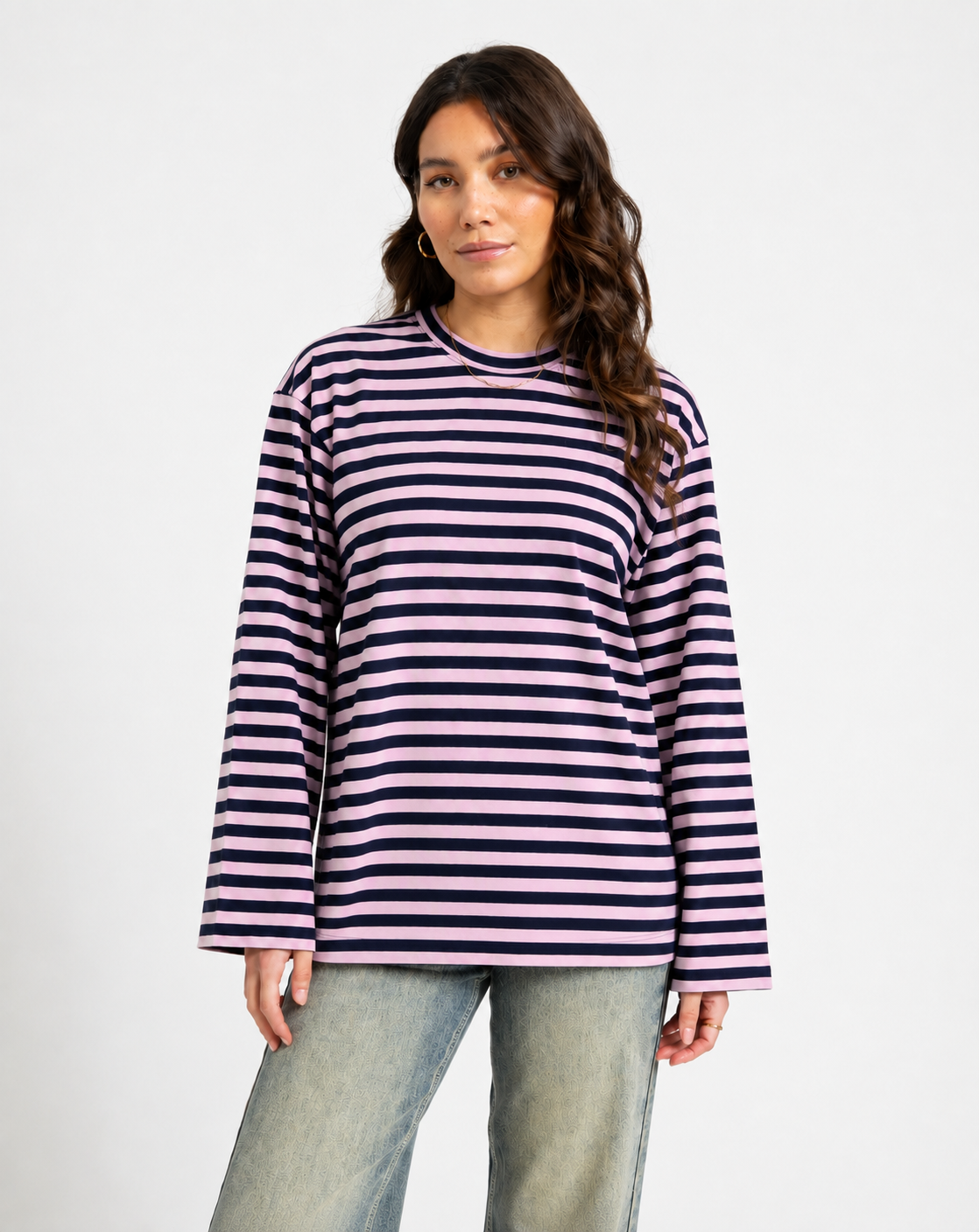 GESTREIFTES  OBERTEIL - NAVY BLUE