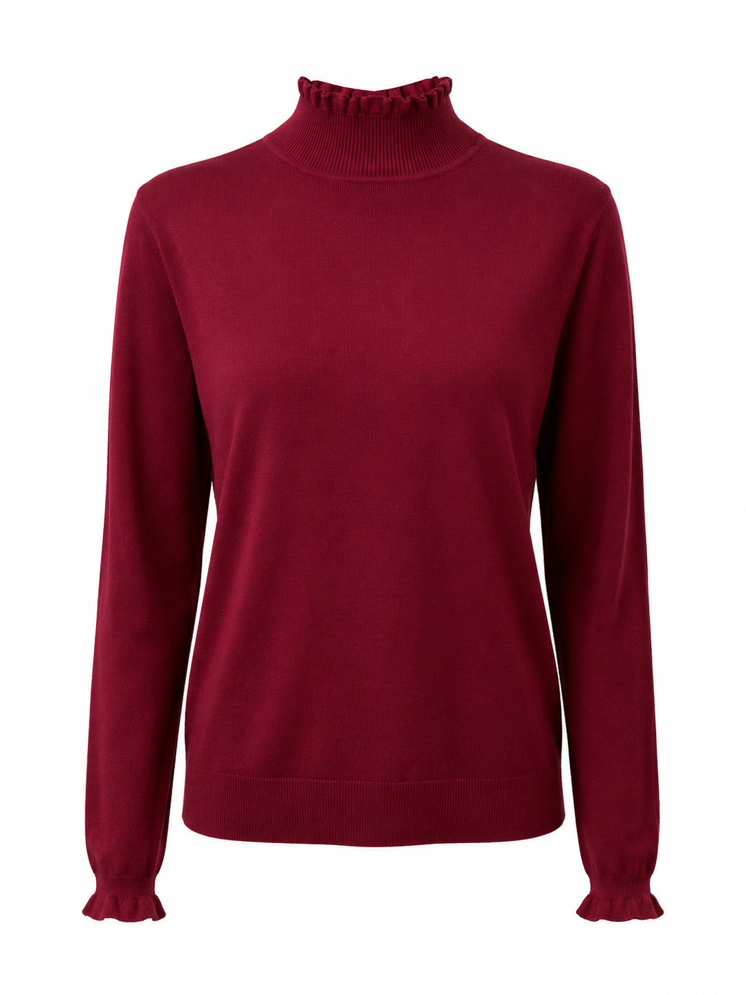RUFFLE TRIM SWEATER