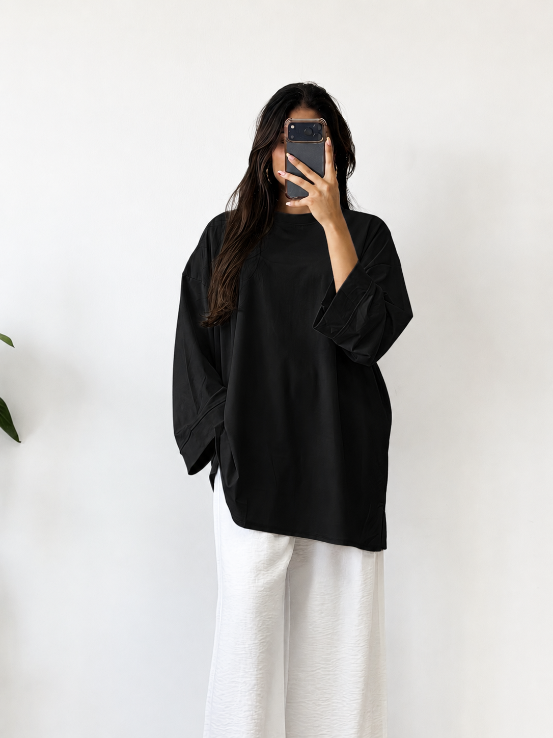 T-SHIRT OVERSIZE À MANCHES LONGUES