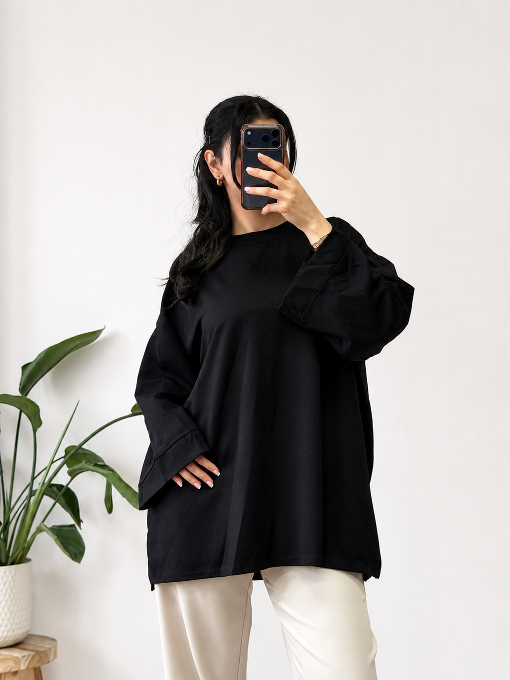 OVERSIZED T-SHIRT WITH LONG SLEEVES