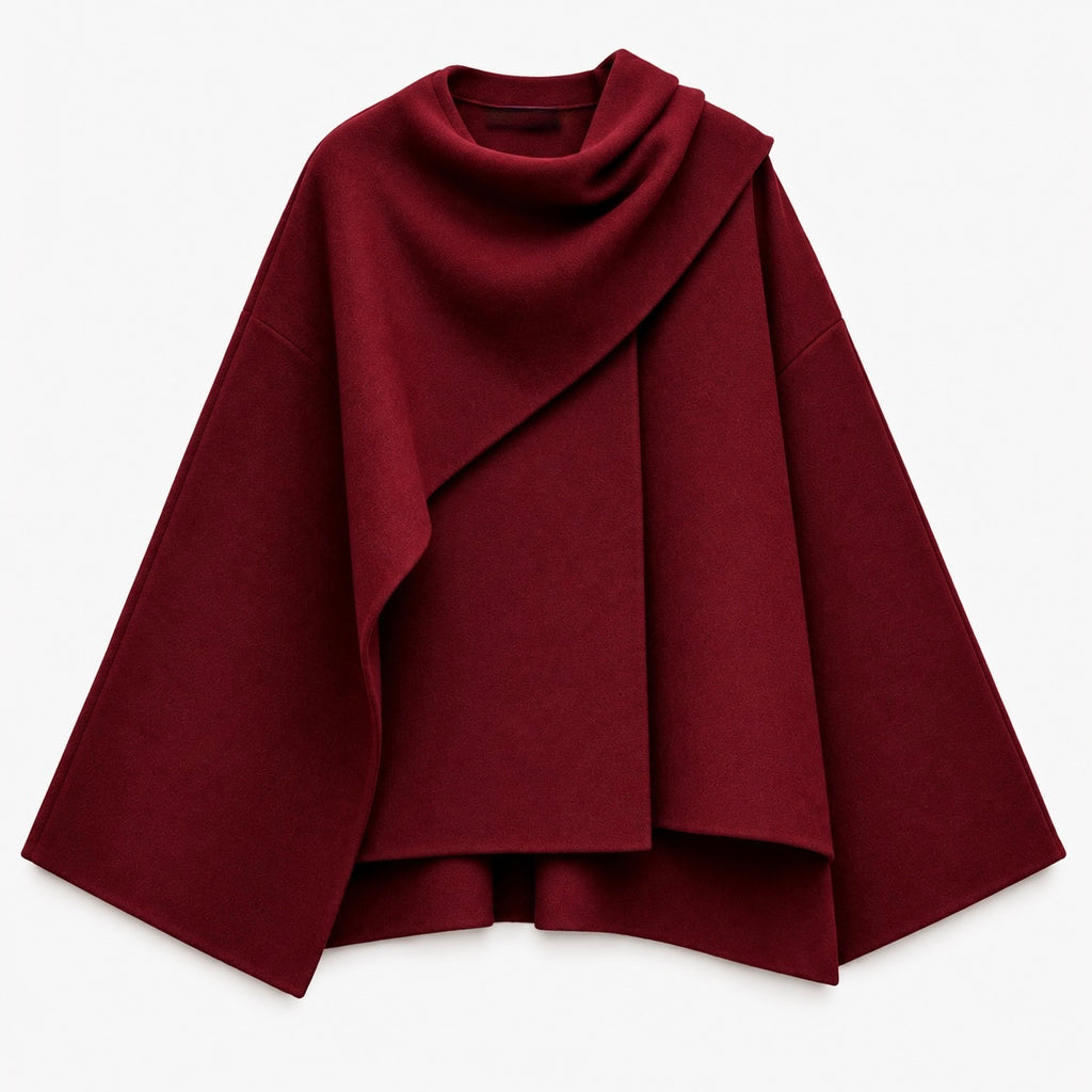 CAPE COAT WITH SCARF
