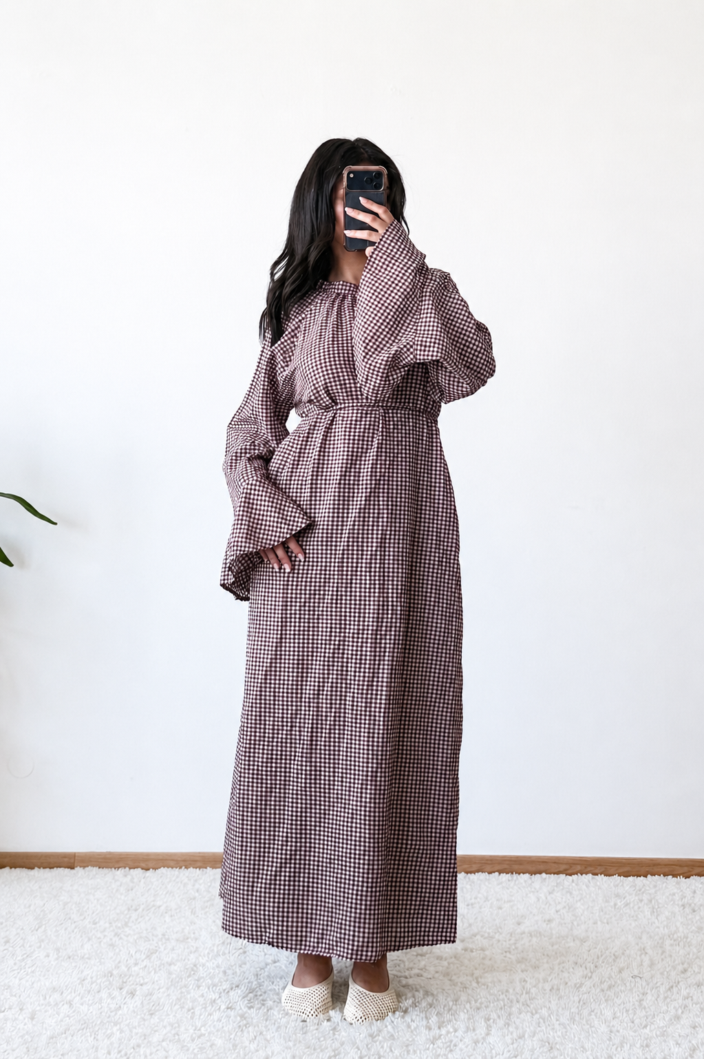 ROBE MAXI À CARREAUX