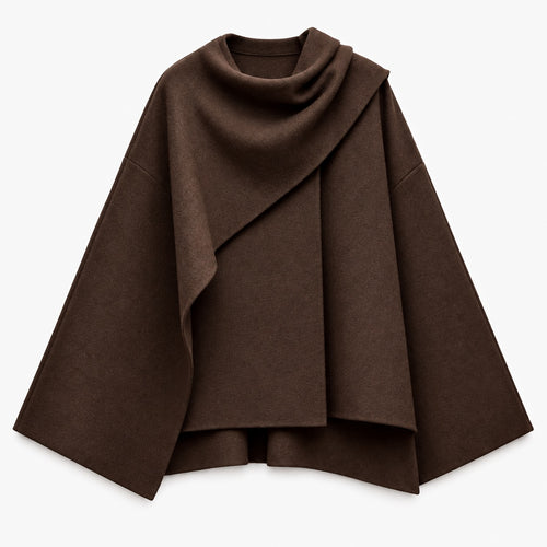 CAPE MANTEL MIT SCHAL