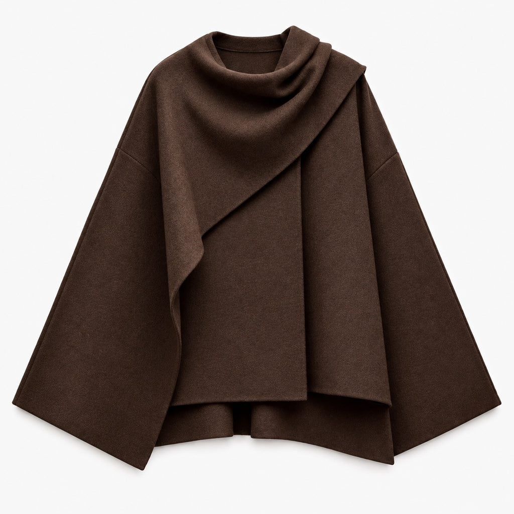 CAPE COAT WITH SCARF