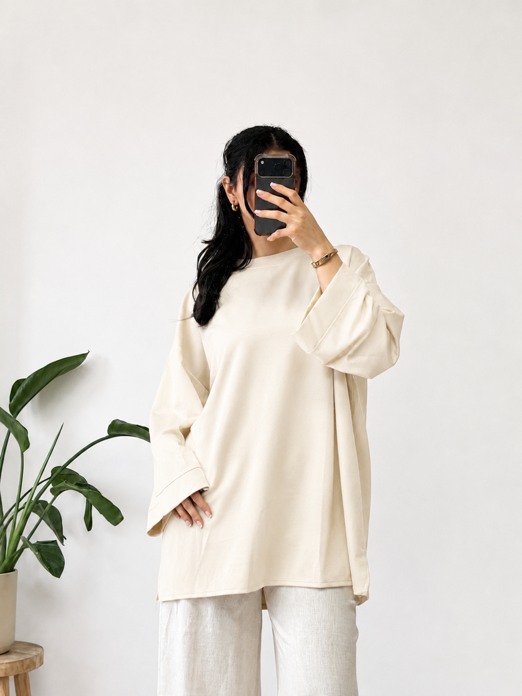 OVERSIZED T-SHIRT WITH LONG SLEEVES