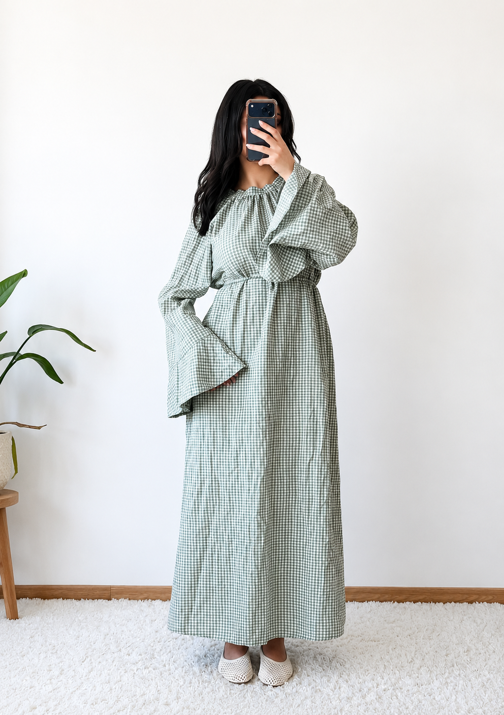 KARIERTE MAXIKLEID