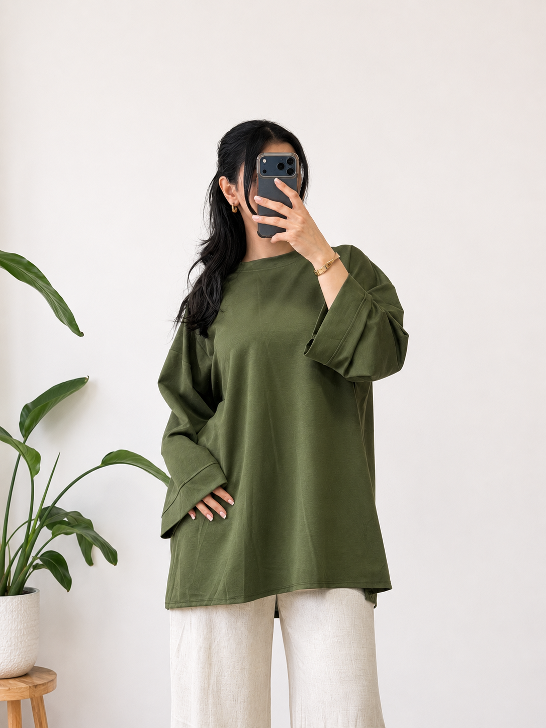 OVERSIZED T-SHIRT WITH LONG SLEEVES