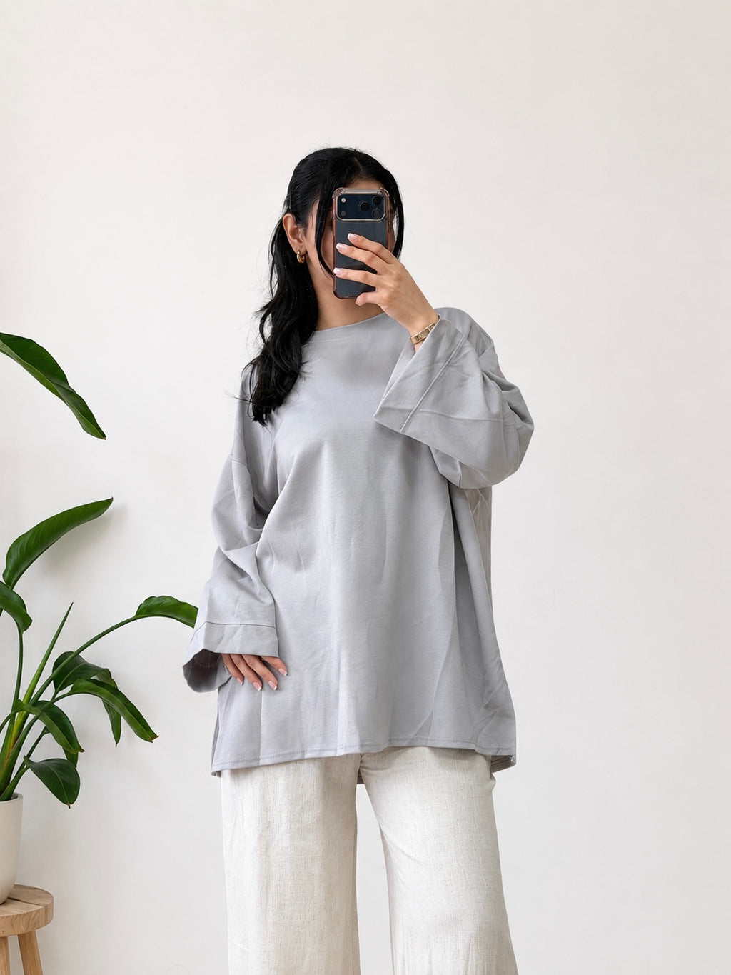 OVERSIZED T-SHIRT WITH LONG SLEEVES