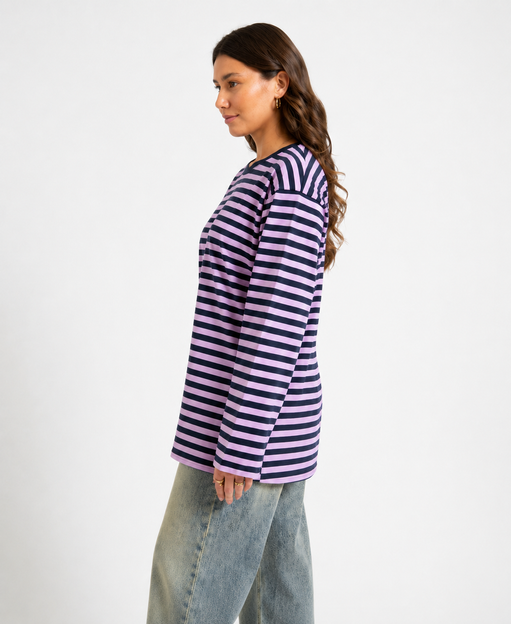 GESTREIFTES  OBERTEIL - NAVY BLUE