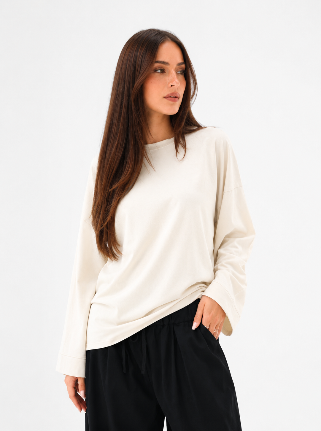 T-SHIRT OVERSIZE À MANCHES LONGUES