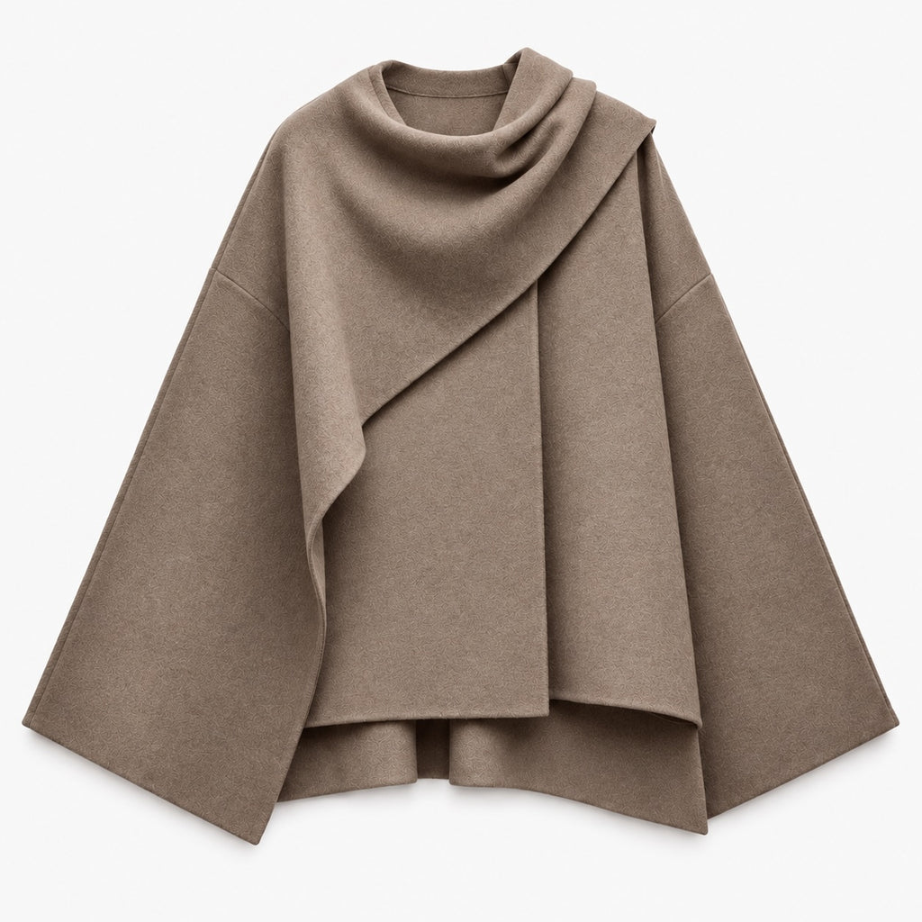 CAPE COAT WITH SCARF